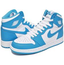 NIKE AIR JORDAN 1 RETRO HIGH OG BG "UNC" wht/dk powder blu 575441-117画像