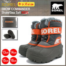 SOREL SNOW COMMANDER Shale/Sea Salt KIDS NC1877-051画像