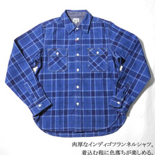BURGUS PLUS Heavy Indigo Flannel Check Work Shirt BP15502画像