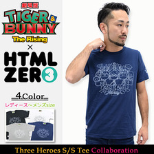 HTML ZERO3 &times; 劇場版 TIGER & BUNNY -The Rising- Guttarelax Precious Trio Three Heroes S/S Tee T475画像