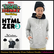 HTML ZERO3 &times; 劇場版 TIGER & BUNNY -The Rising- Guttarelax Precious Trio Barnaby 2Tone Pullover Hoodie PA129画像