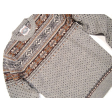 Jamieson's #MK158-731 CREWNECK FAIRISLE SWEATER/grey mix画像