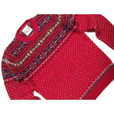 Jamieson's #MK158-731 CREWNECK FAIRISLE SWEATER/red mix画像