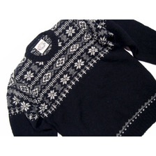 Jamieson's #MK158-731M CREWNECK FAIRISLE SWEATER/navy mix画像