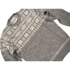 Jamieson's #MK158-731M CREWNECK FAIRISLE SWEATER/grey mix画像