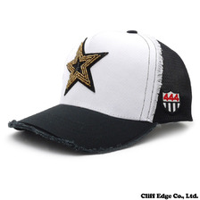 YOSHINORI KOTAKE DESIGN STAR ビーズ メッシュキャップ WHITExBLACK画像