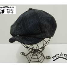 STUDIO D'ARTISAN &times; MOON TWEED ウール チェック キャスケット GRAY 7387画像