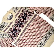 INVERALLAN #113019 SHETLAND JACQUARD SNOW FLAKE CREWNECK SWEATER/cream画像