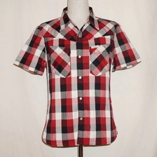 THE FLAT HEAD F-SCW-001S ブロックチェックウエスタンシャツ001半袖画像