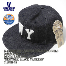 EBBETS FIELD FLANNELS × WAREHOUSE DENIM BASEBALL CAP "NEWYORK BLACK YANKEES"画像