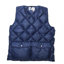 Crescent Down Works キルティング ナイロン Vネック ダウン ベスト画像