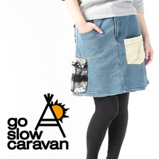 go slow caravan ニット デニム ミドル丈 スカート 330247画像