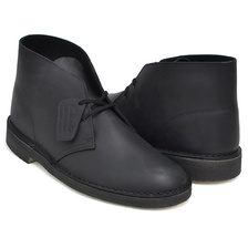Clarks DESERT BOOT BLACK SMOOTH LEATHER 26103683画像