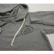 STUDIO D'ARTISAN Front Gusset Long Rib Brushed Back Loop Wheel Hoodie 9777B画像