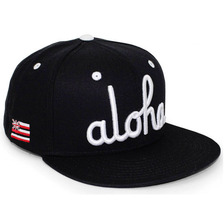 Aloha Army ALOHA SCRIPT SNAPBACK BLACK ALA023画像