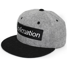 In4mation MELTON BLOCK STANDARD SNAPBACK GREYxBLACK IMT156画像