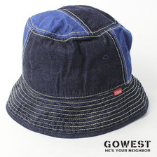 GOWEST DENIM SWITCHING BUCKET HAT GWG0046SNL画像