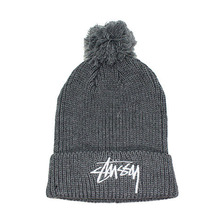 STUSSY STOCK FA15 POM BEANIE GREY画像