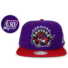 Mitchell & Ness TORONTO RAPTORS NBA 50th SNAPBACK PURPLExRED LVMNTRR036画像