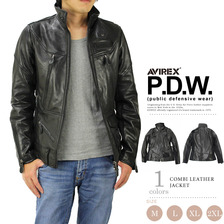AVIREX P.D.W. COMBI LEATHER JACKET 6661000画像