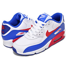 NIKE AIR MAX 90 LEATHER GS wht/u.red-r.blu 724821-104画像