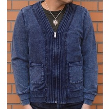 HOUSTON INDIGO ZIP CARDIGAN 21125画像
