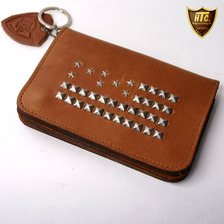 HTC MEDIUM WALLET US FLAG LIGHT BROWN画像