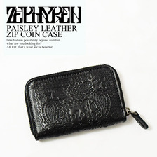 Zephyren PAISLEY LEATHER ZIP COIN CASE画像