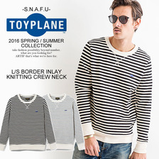 TOYPLANE L/S BORDER INLAY KNITTING CREW NECK TP16-HCS10画像