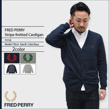 FRED PERRY Stripe Knitted Cardigan JAPAN LIMITED F3150画像