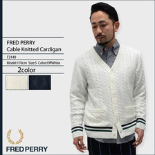 FRED PERRY Cable Knitted Cardigan JAPAN LIMITED F3149画像