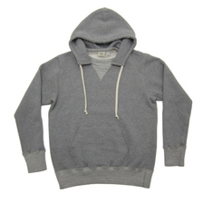 Two Moon Loop Wheel Body Front V Gusset Set-in Freedom Sleeve Long Rib Vintage Style Hoody 10190画像