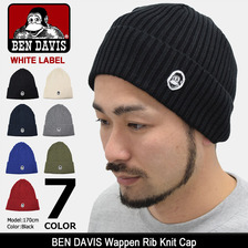 BEN DAVIS Wappen Rib Knit Cap WHITE LABEL BDW-9511画像