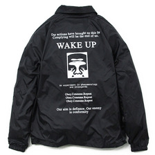 OBEY COACHES JACKET "WAKE UP" (BLACK)画像