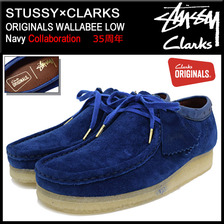 STUSSY × Clarks ORIGINALS WALLABEE LOW Navy 338104画像