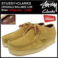 STUSSY × Clarks ORIGINALS WALLABEE LOW Brown 338104画像