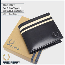 FRED PERRY Cut & Sew Tipped Billfold & Coin Wallet L8234画像
