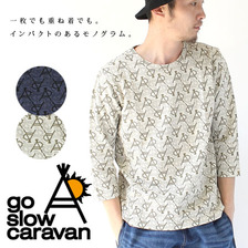go slow caravan 鹿の子 7分 TEE ティピー柄 341919画像