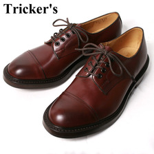 Tricker's M7195 Cap Toe Country Shoes BURGUNDY画像