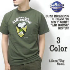 Buzz Rickson's &times; PEANUTS S/S T-SHIRT "AIR BORNE" BR77287画像