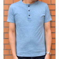 FULLCOUNT 5928BW INDIGO HENLY NECK TEE画像