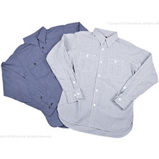 Cushman 長袖ワークシャツ インディゴストライプ 25463画像