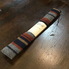 The Hill-Side Wool/Cotton Blanket Stripe, Grey/Navy/Rust- Square End Tie ST1-203画像