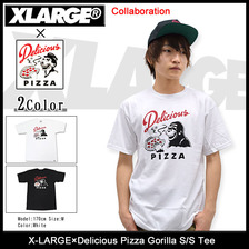 X-LARGE &times; Delicious Pizza Gorilla S/S Tee M15Z1101画像