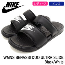 NIKE WMNS BENASSI DUO ULTRA SLIDE Black/White 819717-010画像