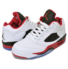 NIKE AIR JORDAN 5 RETRO LOW WHITE/FIRE RED-BLACK 819171-101画像