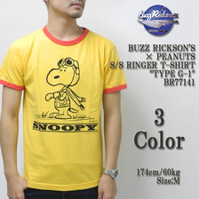 Buzz Rickson's &times; PEANUTS S/S RINGER T-SHIRT "TYPE G-1" BR77141画像