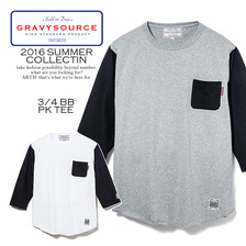 GRAVYSOURCE 3/4 BB PK TEE GS16-NCS13画像