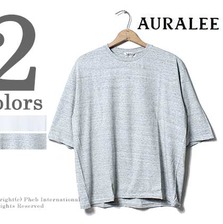 AURALEE シームレス クルーネック 5部袖 Tシャツ A6ST03ST/A00T03ST画像