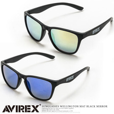 AVIREX SUNGLASSES WELLINGTON MAT BLACK MIRROR 6169090画像